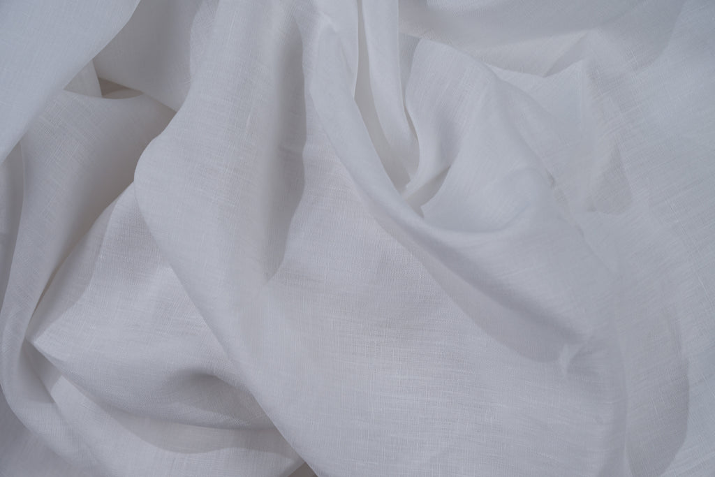 Luxury 100% Linen Shirt Fabric White 140g 1.75m For Custom Bespoke Shirt Italy