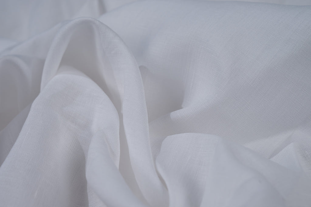 Luxury 100% Linen Shirt Fabric White 140g 1.75m For Custom Bespoke Shirt Italy