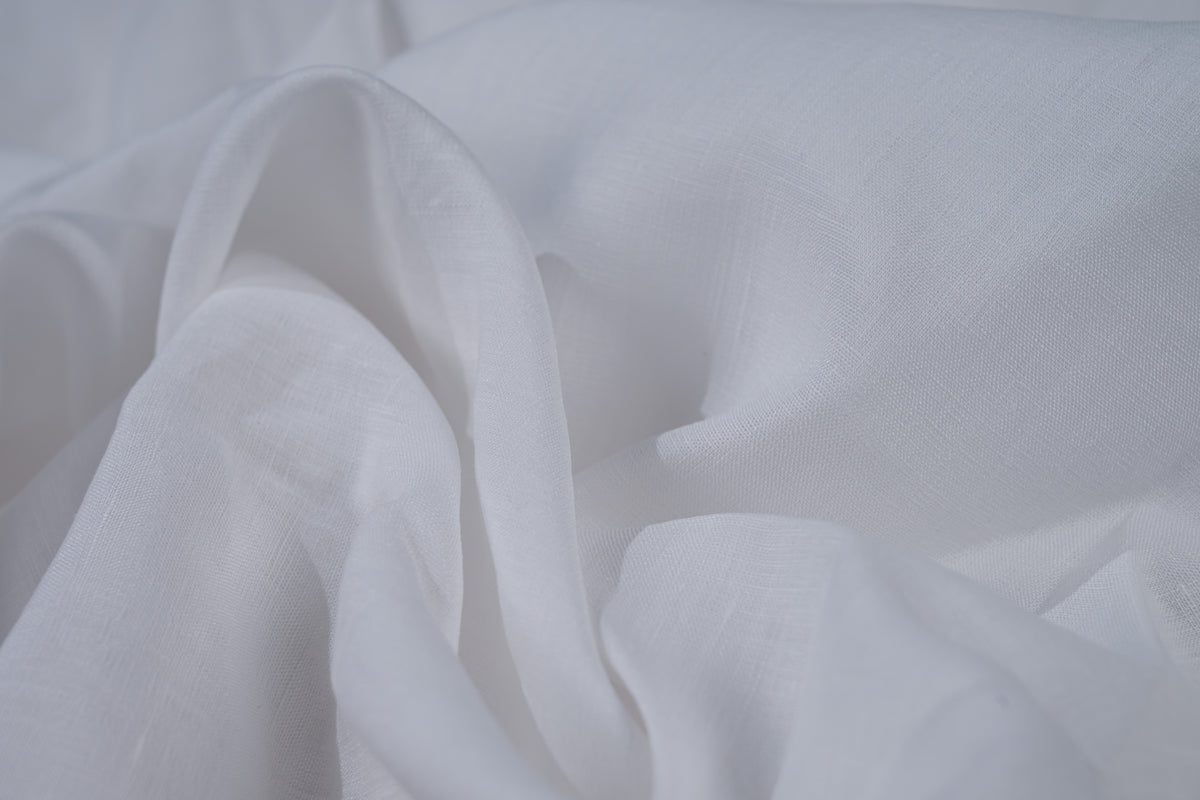 Luxury 100% Linen Shirt Fabric White 140g 1.75m For Custom Bespoke Shirt Italy