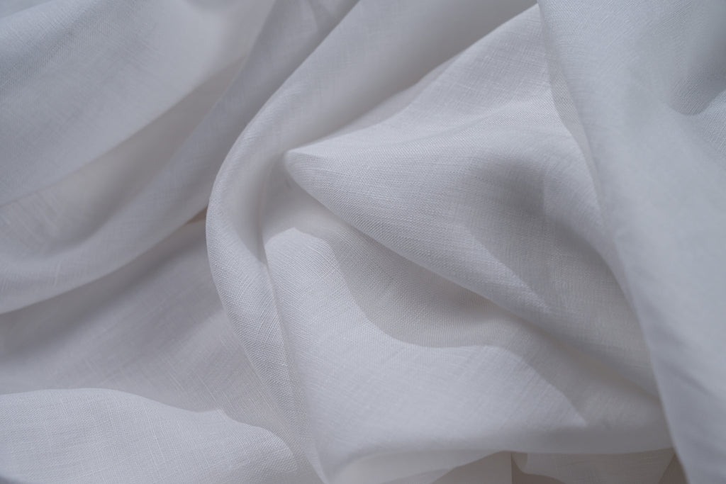 Luxury 100% Linen Shirt Fabric White 140g 1.75m For Custom Bespoke Shirt Italy