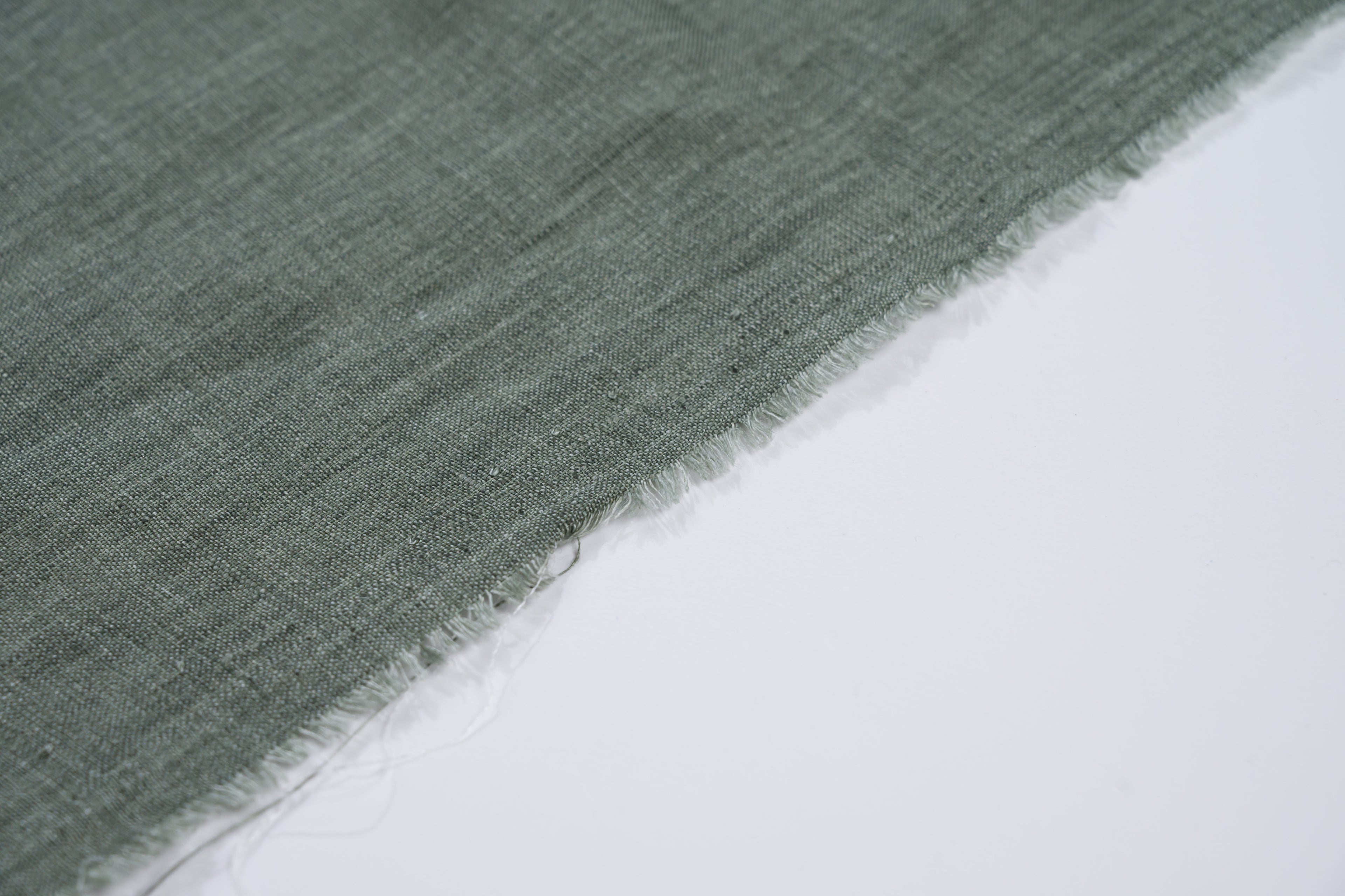 Luxury 100% Linen Shirt Fabric Olive Green 140g 2.2m Total (2 Cuts: 1m + 1.2m)