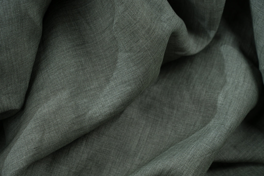 Luxury 100% Linen Shirt Fabric Olive Green 140g 2.2m Total (2 Cuts: 1m + 1.2m)