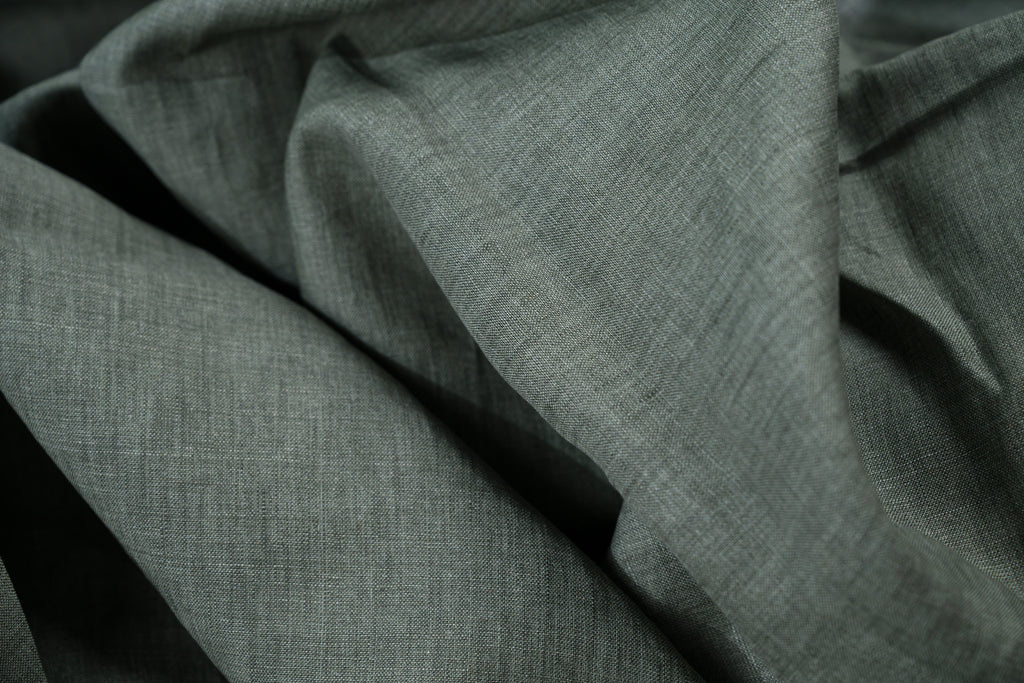Luxury 100% Linen Shirt Fabric Olive Green 140g 2.2m Total (2 Cuts: 1m + 1.2m)
