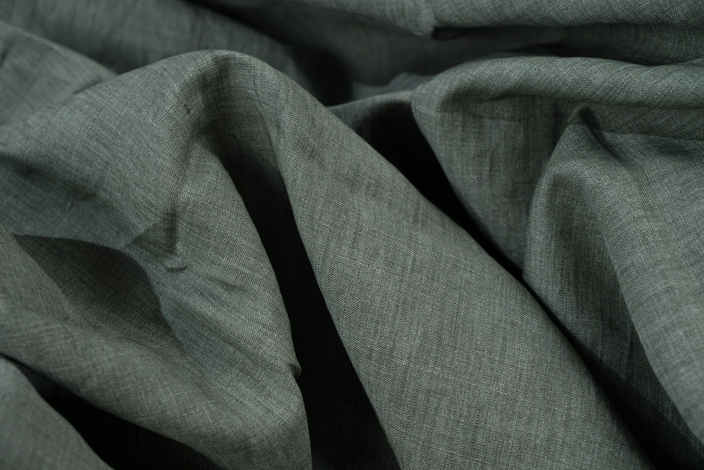 Luxury 100% Linen Shirt Fabric Olive Green 140g 2.2m Total (2 Cuts: 1m + 1.2m)