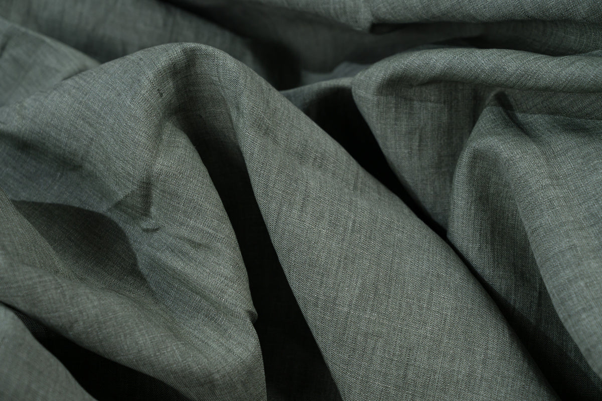 Luxury 100% Linen Shirt Fabric Olive Green 140g 2.2m Total (2 Cuts: 1m + 1.2m)