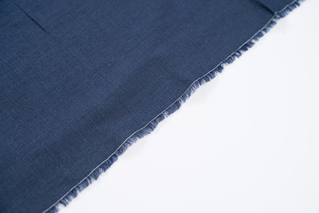 Luxury 100% Linen Shirt Fabric Navy Blue 140g 1.5m For Bespoke Shirt Italy