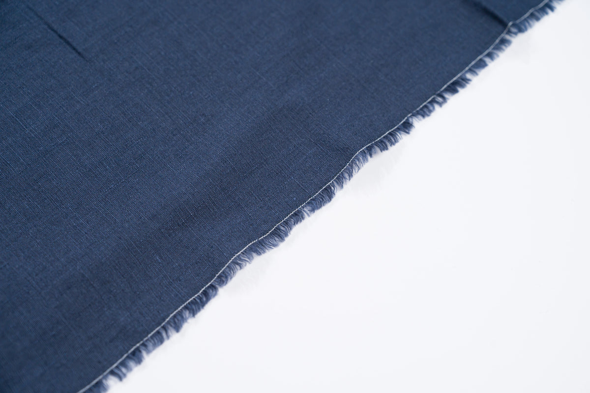 Luxury 100% Linen Shirt Fabric Navy Blue 140g 1.5m For Bespoke Shirt Italy