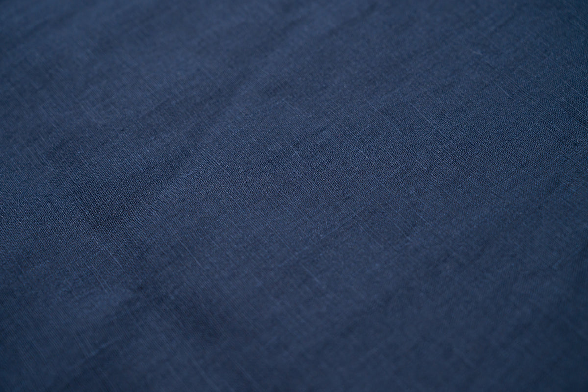 Luxury 100% Linen Shirt Fabric Navy Blue 140g 1.5m For Bespoke Shirt Italy