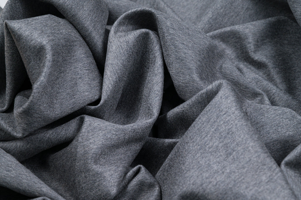 100% Pure Cashmere Fabric 450g Luxury Coat Weight Grey Made in Italy