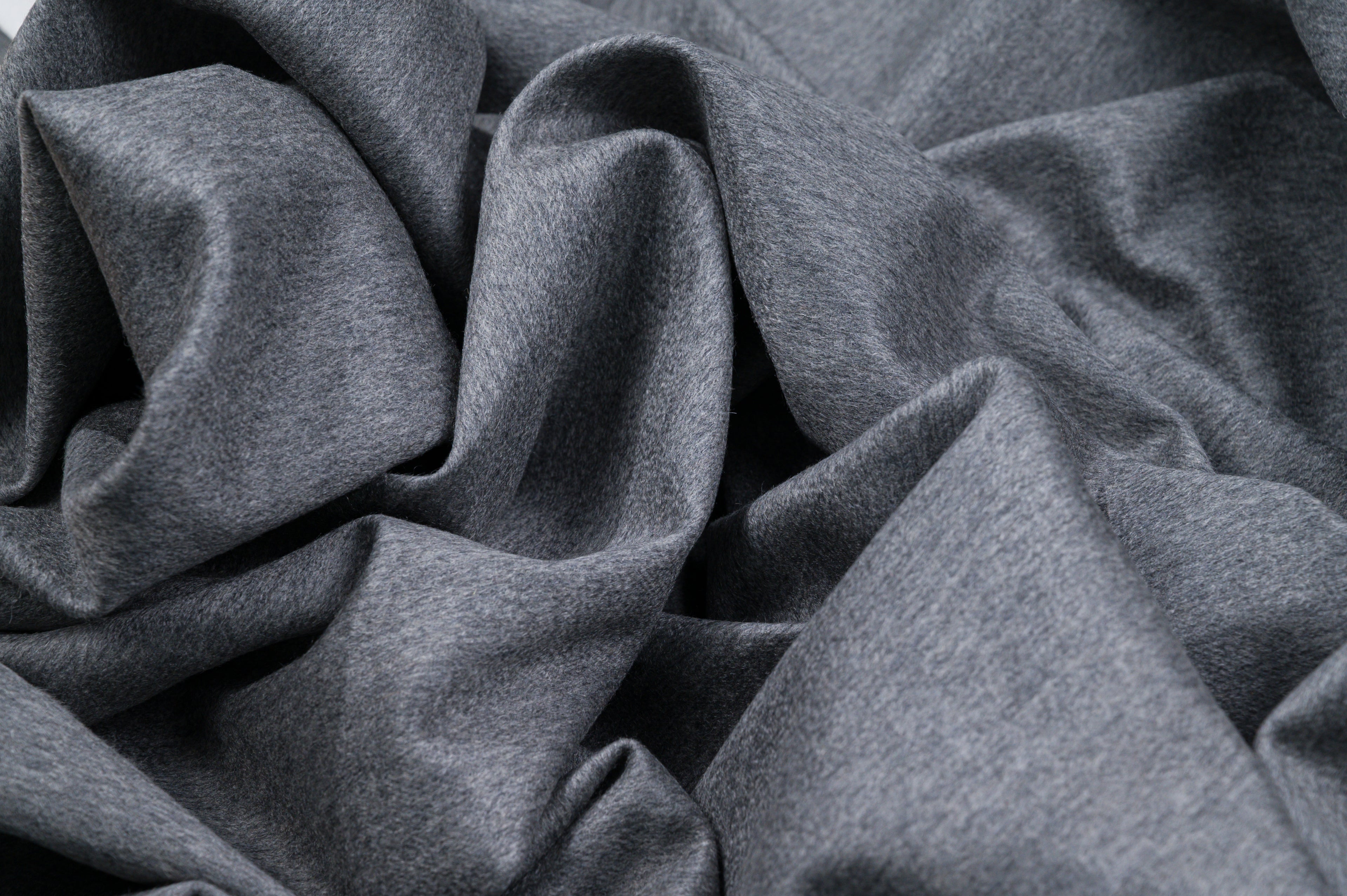 100% Pure Cashmere Fabric 450g Luxury Coat Weight Grey Made in Italy