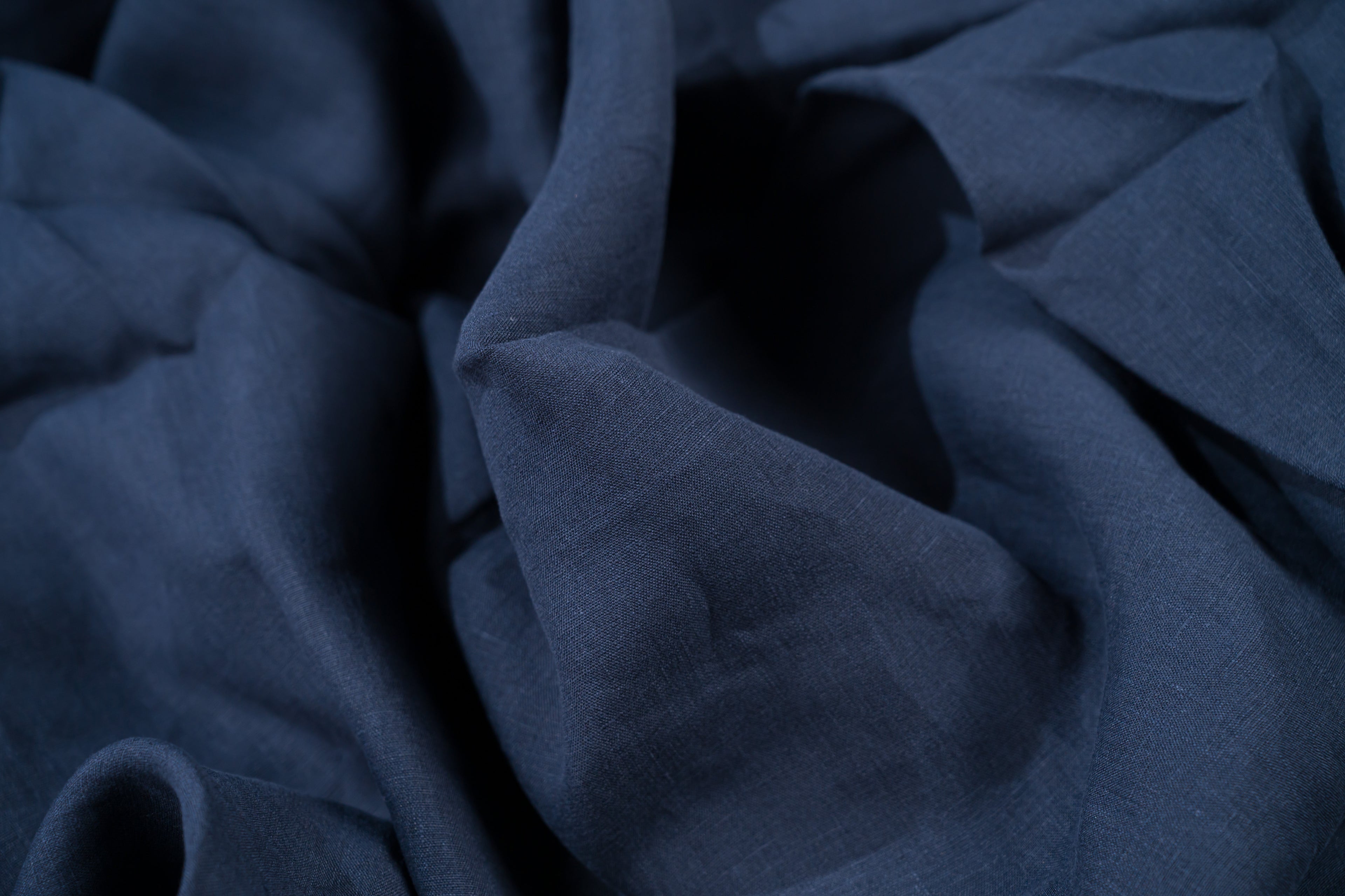 Luxury 100% Linen Shirt Fabric Navy Blue 140g 1.5m For Bespoke Shirt Italy