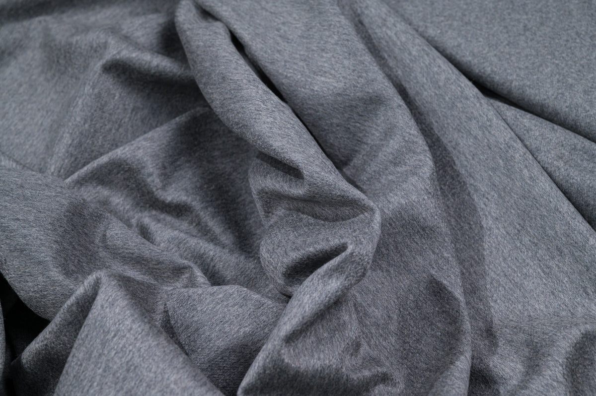 100% Pure Cashmere Fabric 450g Luxury Coat Weight Grey Made in Italy