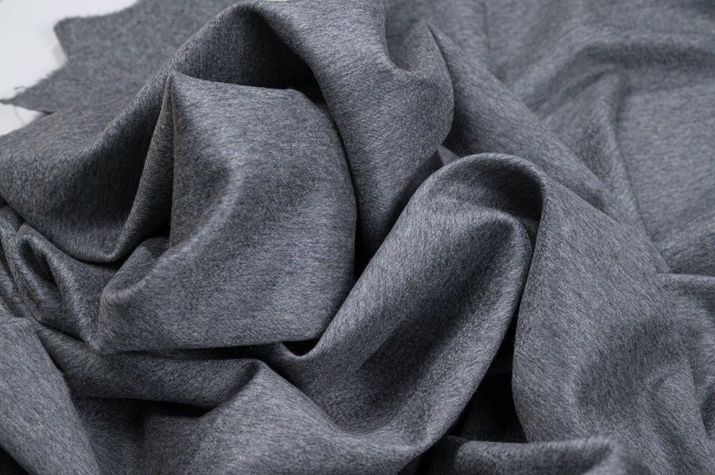 100% Pure Cashmere Fabric 450g Luxury Coat Weight Grey Made in Italy