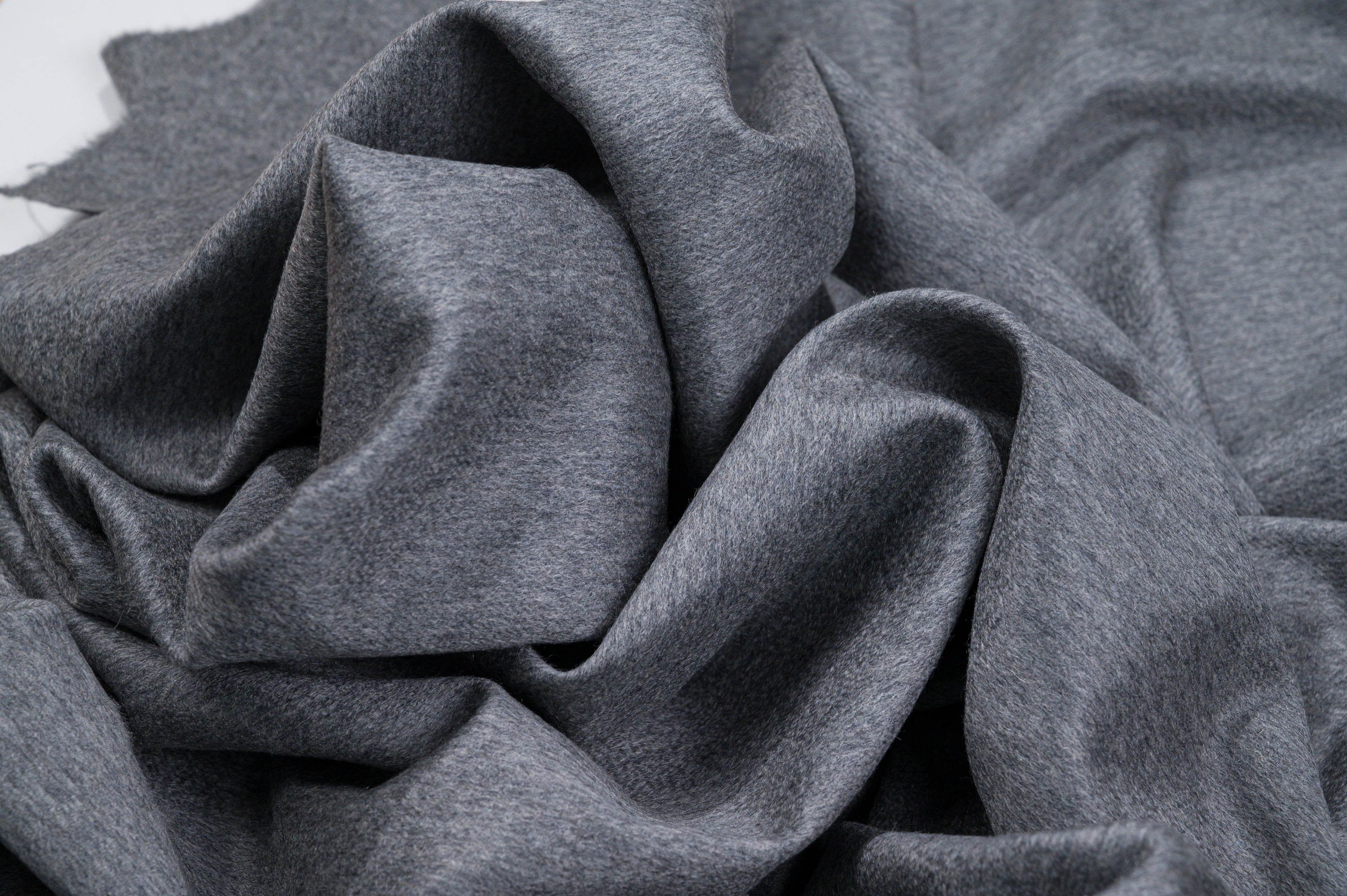 100% Pure Cashmere Fabric 450g Luxury Coat Weight Grey Made in Italy