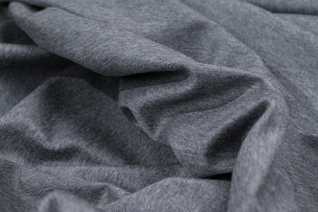 100% Pure Cashmere Fabric 450g Luxury Coat Weight Grey Made in Italy