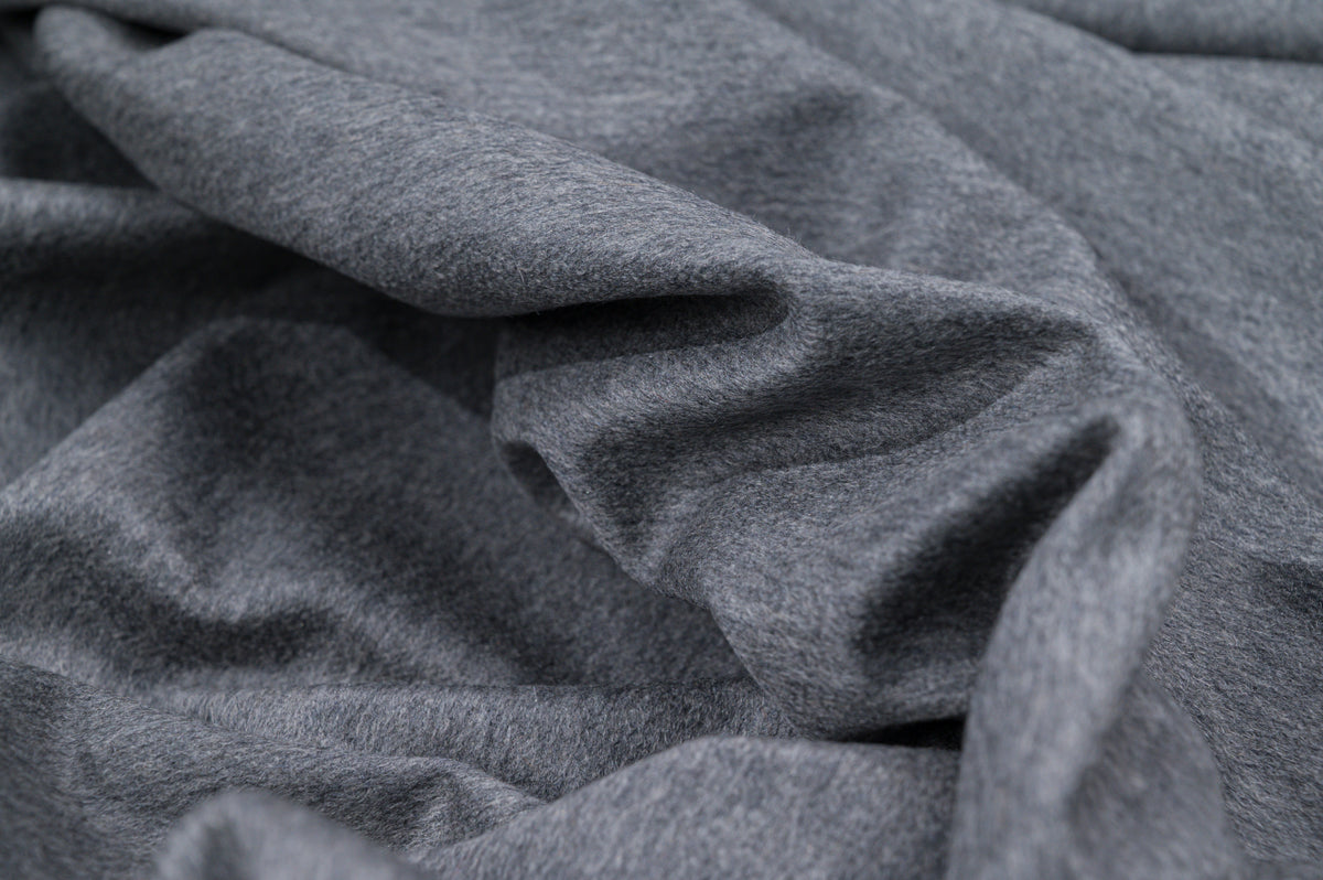 100% Pure Cashmere Fabric 450g Luxury Coat Weight Grey Made in Italy