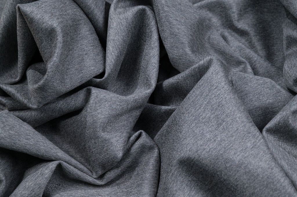 100% Pure Cashmere Fabric 450g Luxury Coat Weight Grey Made in Italy