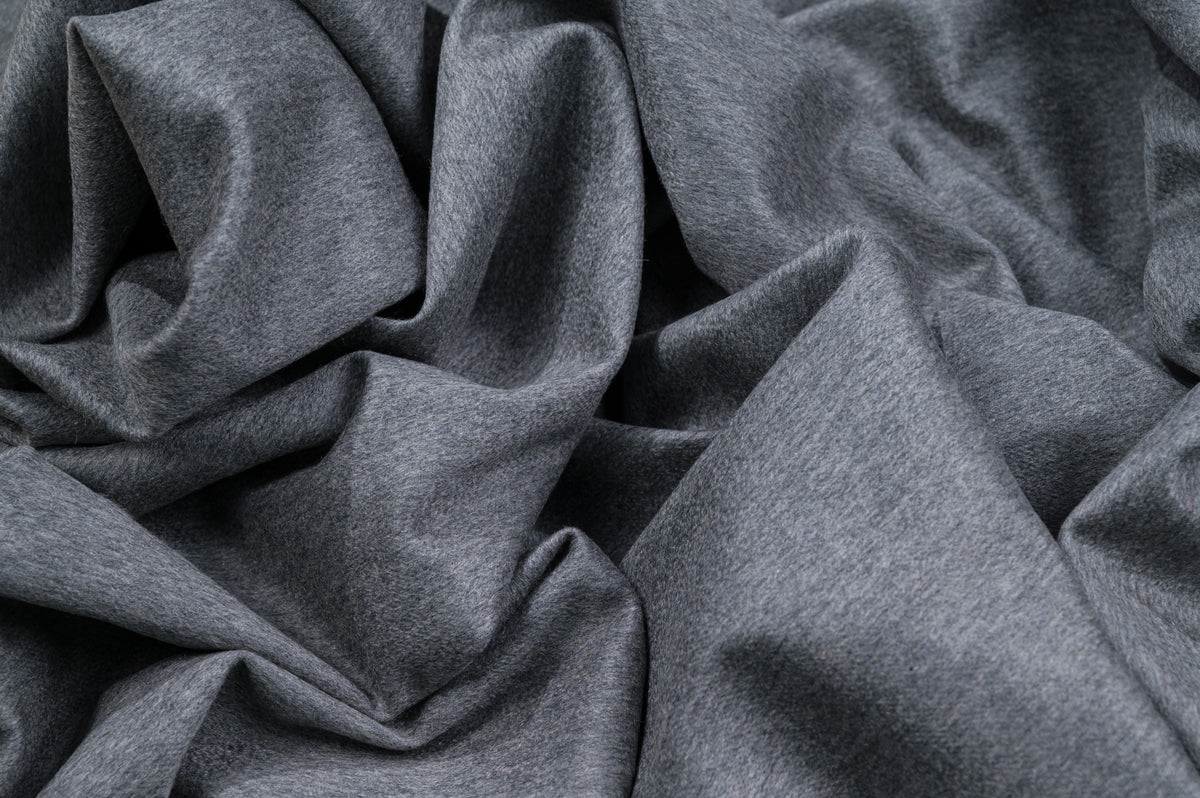 100% Pure Cashmere Fabric 450g Luxury Coat Weight Grey Made in Italy
