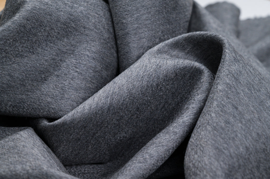 100% Pure Cashmere Fabric 450g Luxury Coat Weight Grey Made in Italy