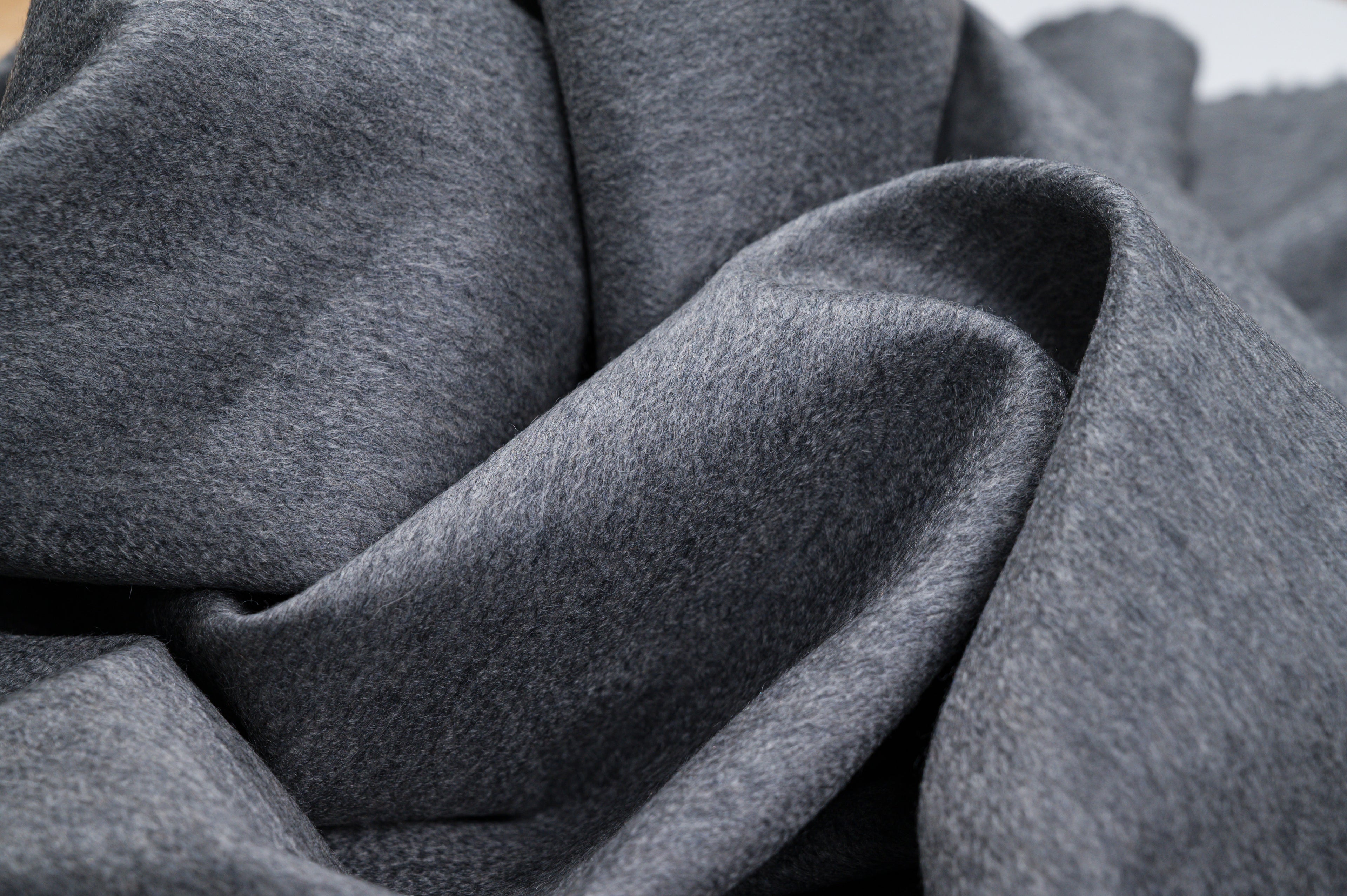 100% Pure Cashmere Fabric 450g Luxury Coat Weight Grey Made in Italy