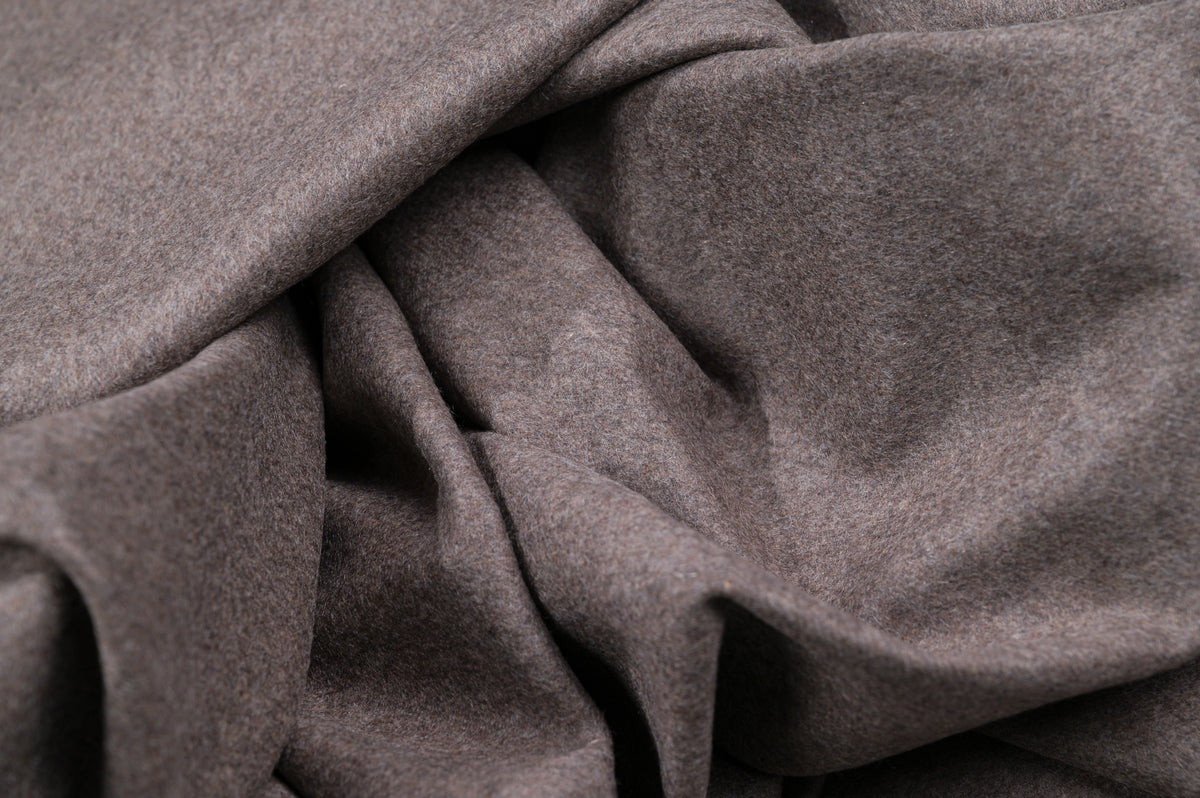 100% Pure Cashmere Fabric 450g Luxury Coat Weight Taupe Melange