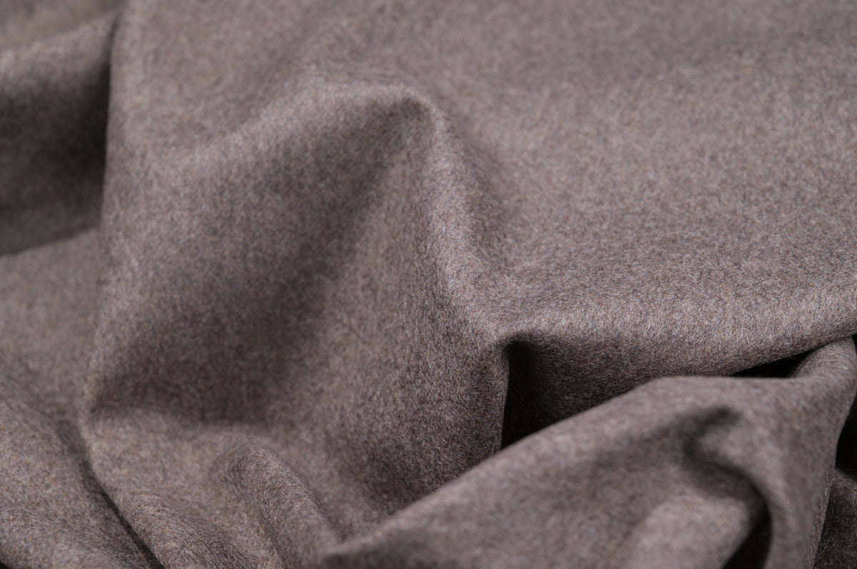100% Pure Cashmere Fabric 450g Luxury Coat Weight Taupe Melange