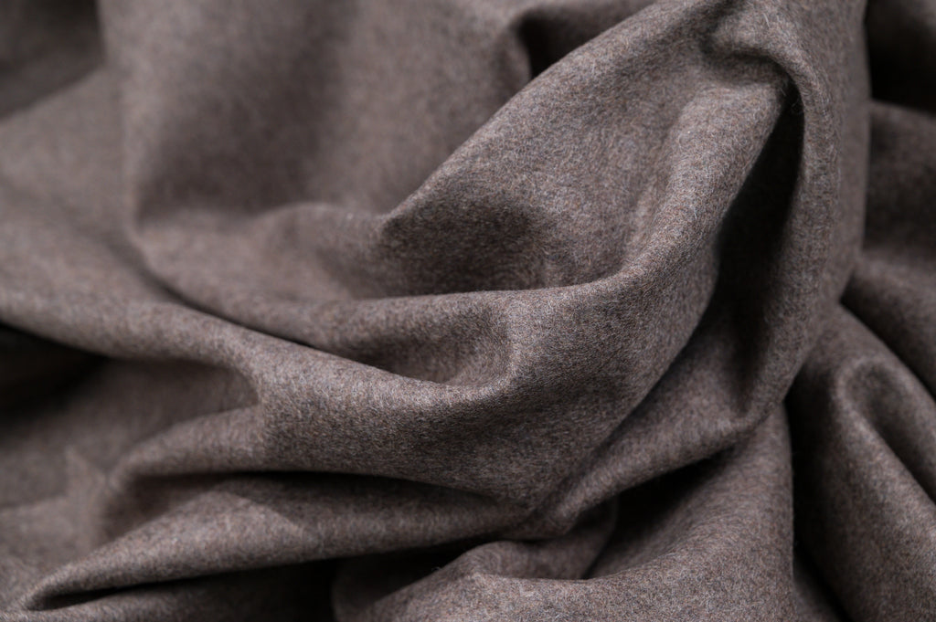 100% Pure Cashmere Fabric 450g Luxury Coat Weight Taupe Melange