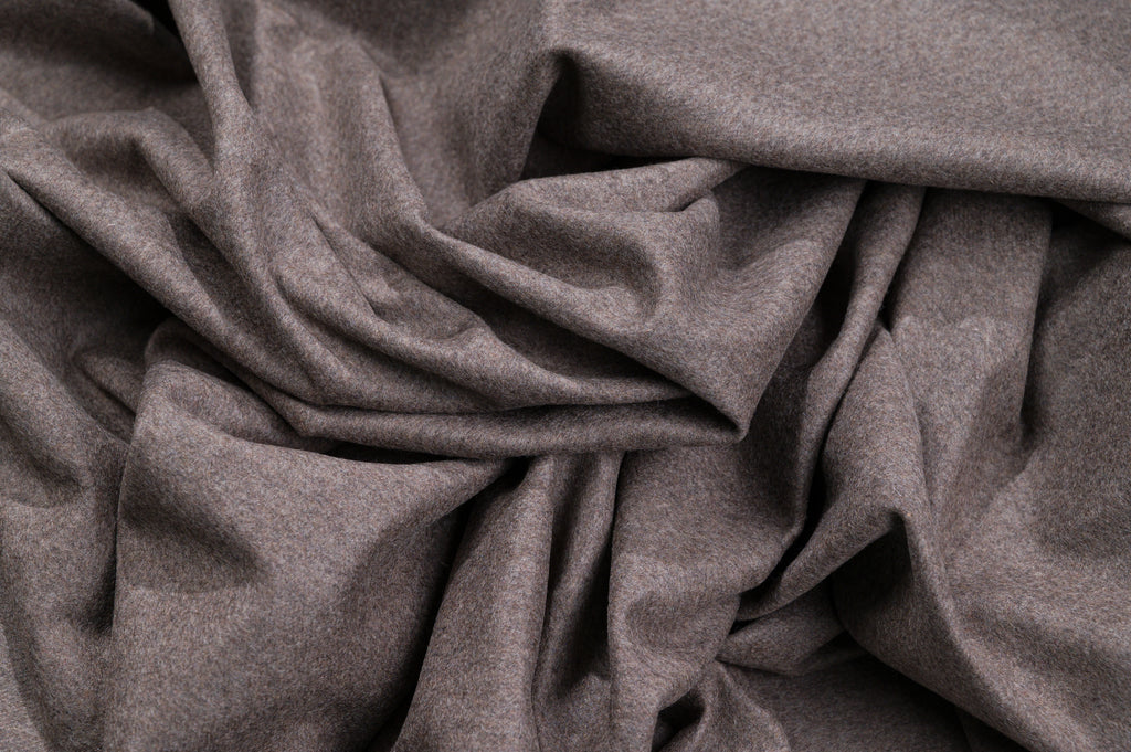 100% Pure Cashmere Fabric 450g Luxury Coat Weight Taupe Melange