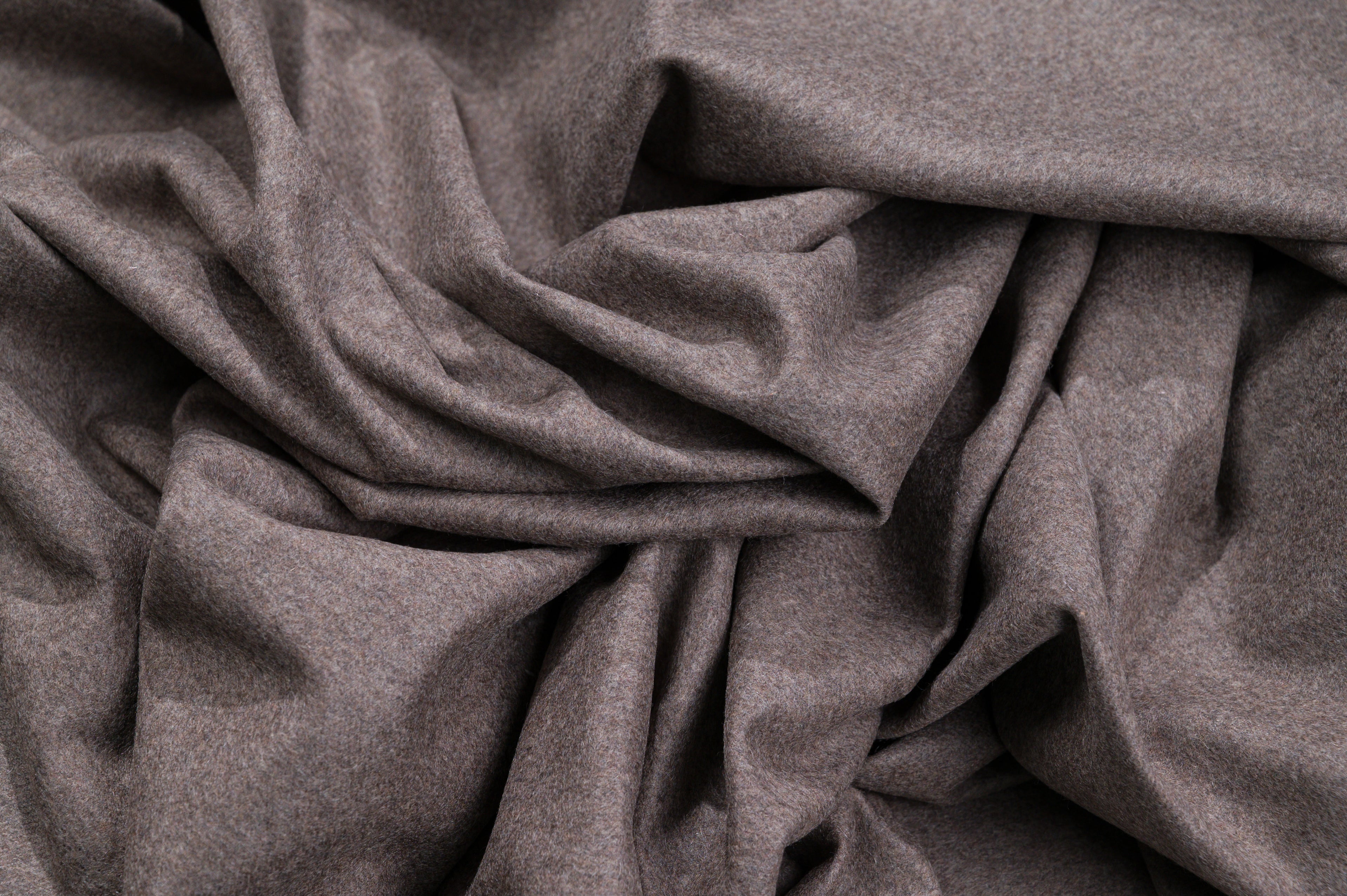 100% Pure Cashmere Fabric 450g Luxury Coat Weight Taupe Melange