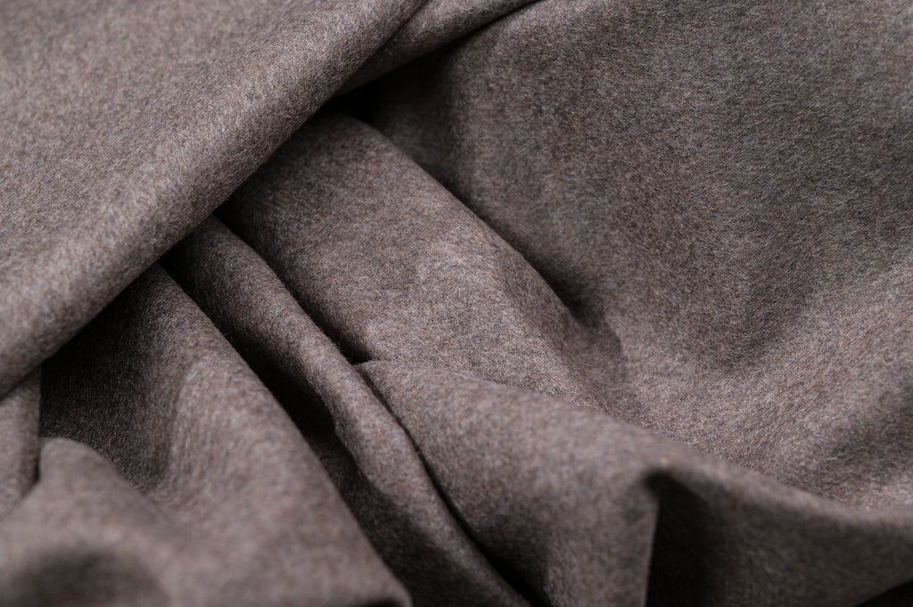 100% Pure Cashmere Fabric 450g Luxury Coat Weight Taupe Melange