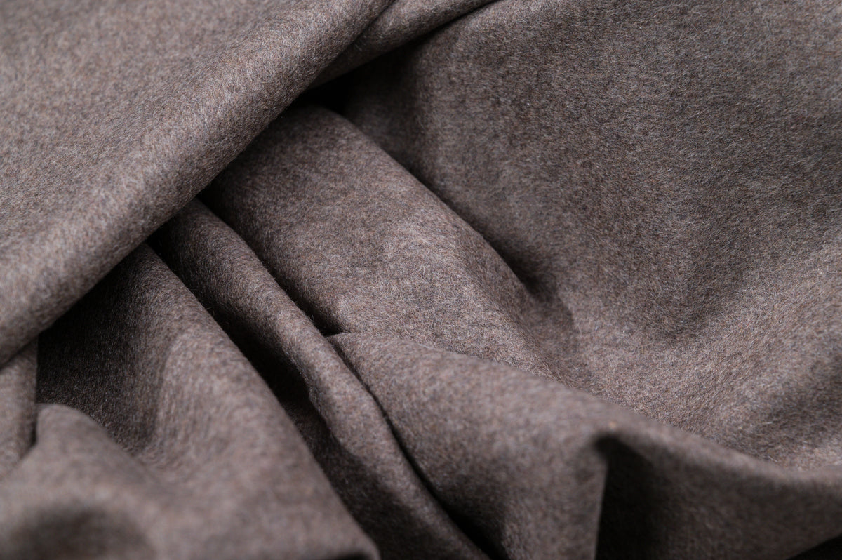 100% Pure Cashmere Fabric 450g Luxury Coat Weight Taupe Melange
