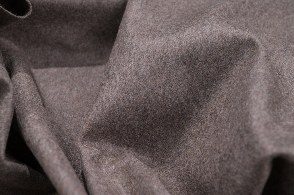 100% Pure Cashmere Fabric 450g Luxury Coat Weight Taupe Melange