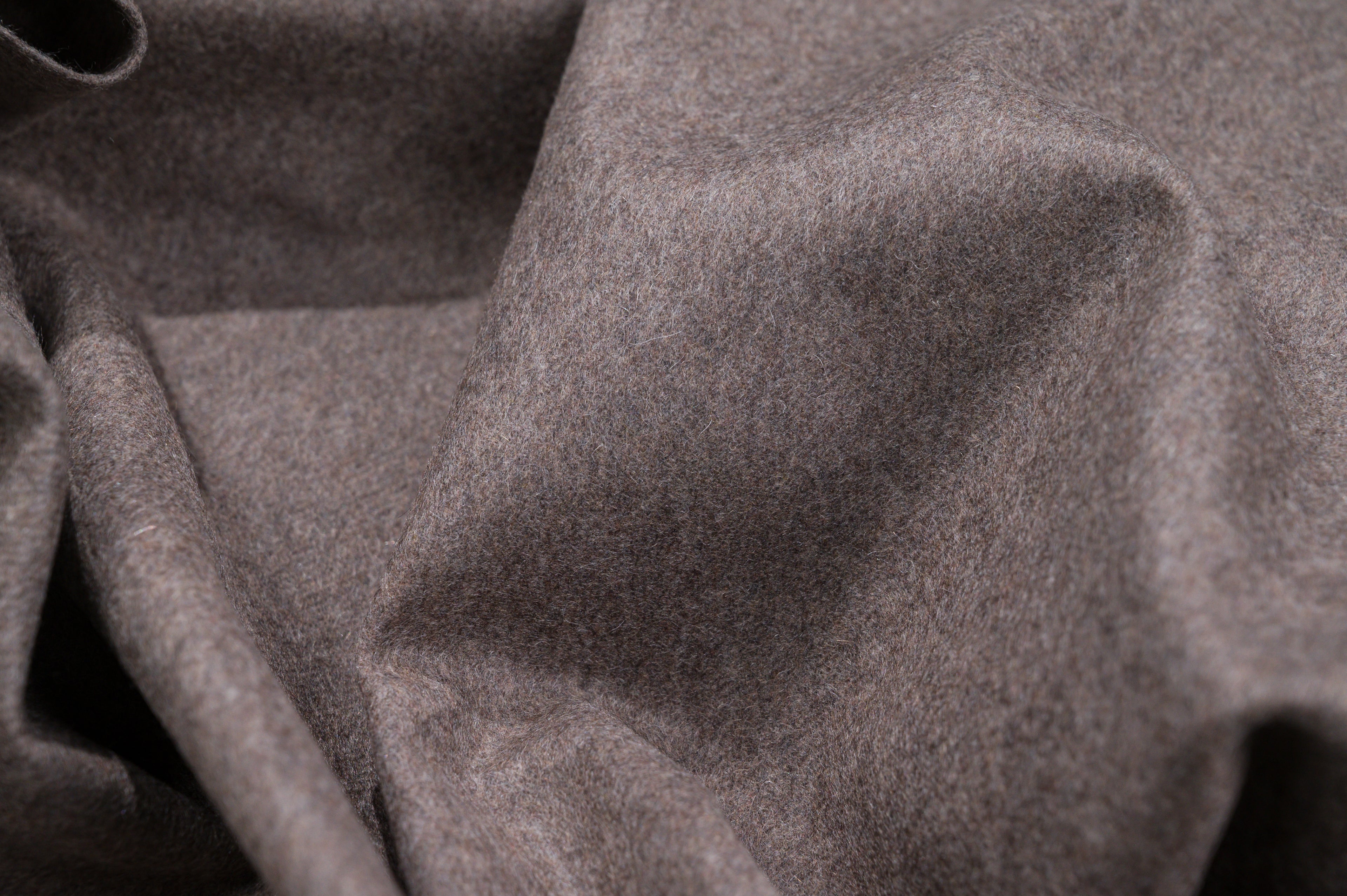 100% Pure Cashmere Fabric 450g Luxury Coat Weight Taupe Melange