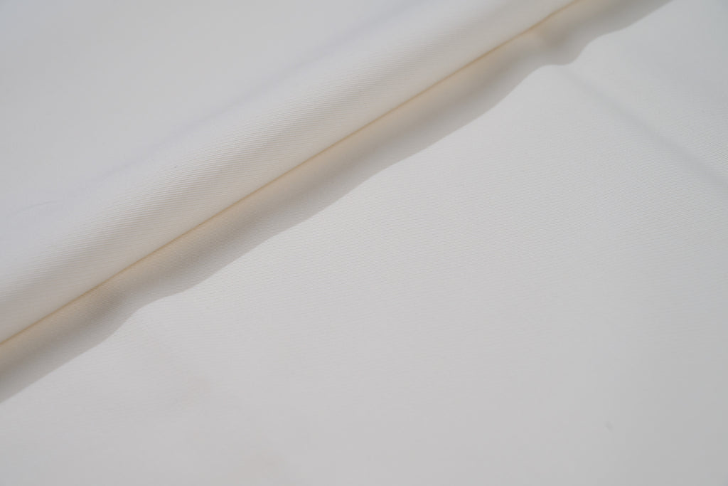 Luxury 100% Cotton Trouser Fabric White Twill Drill 320g 1.4m For Bespoke Chinos