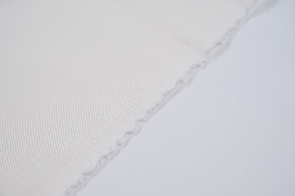 Luxury 100% Cotton Trouser Fabric White Twill Drill 320g 1.4m For Bespoke Chinos