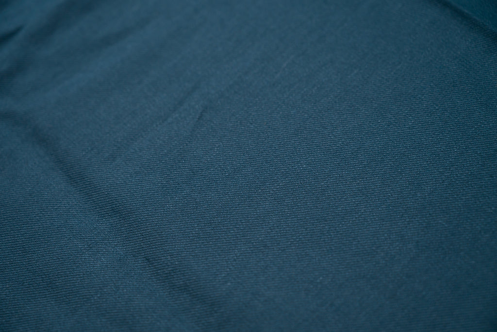 Luxury Linen Cotton Trouser Fabric Petrol Teal Blue Twill 240g 1.4m Bespoke