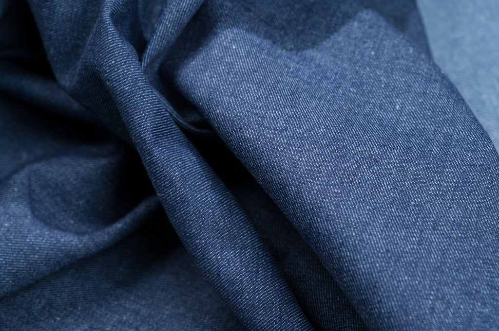 Mid-Weight Raw Denim Fabric 11 oz Indigo Blue For Shirts & Lightweight Jeans