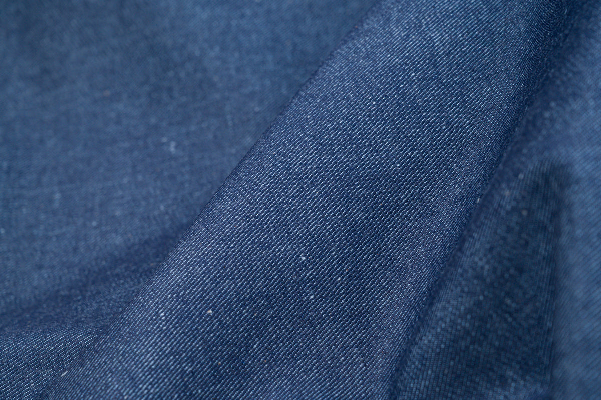 Mid-Weight Raw Denim Fabric 11 oz Indigo Blue For Shirts & Lightweight Jeans