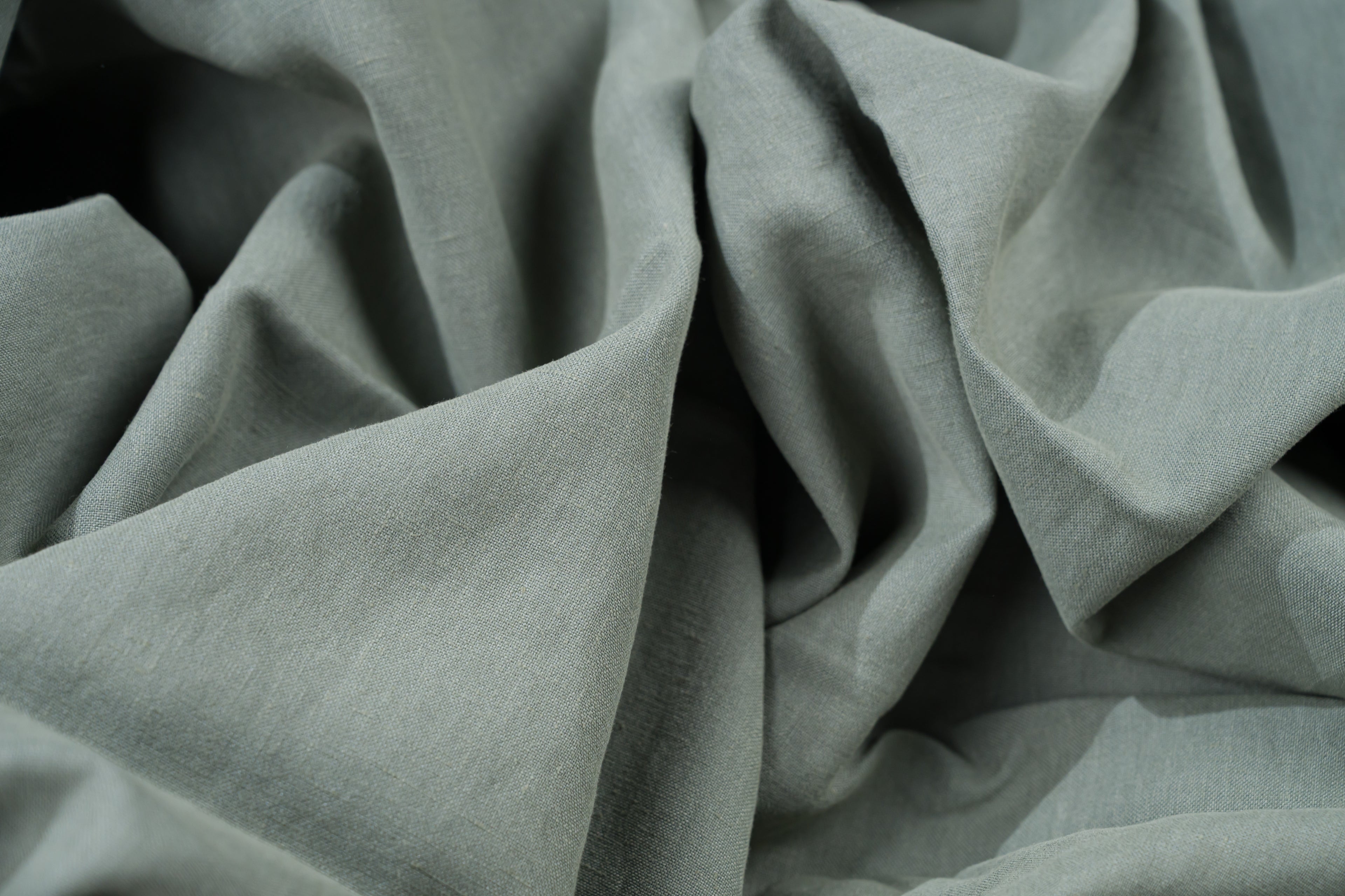 Luxury Linen Cotton Trouser Fabric Sage Green 240g 1.4m For Bespoke Chinos