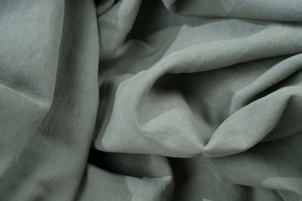 Luxury Linen Cotton Trouser Fabric Sage Green 240g 1.4m For Bespoke Chinos
