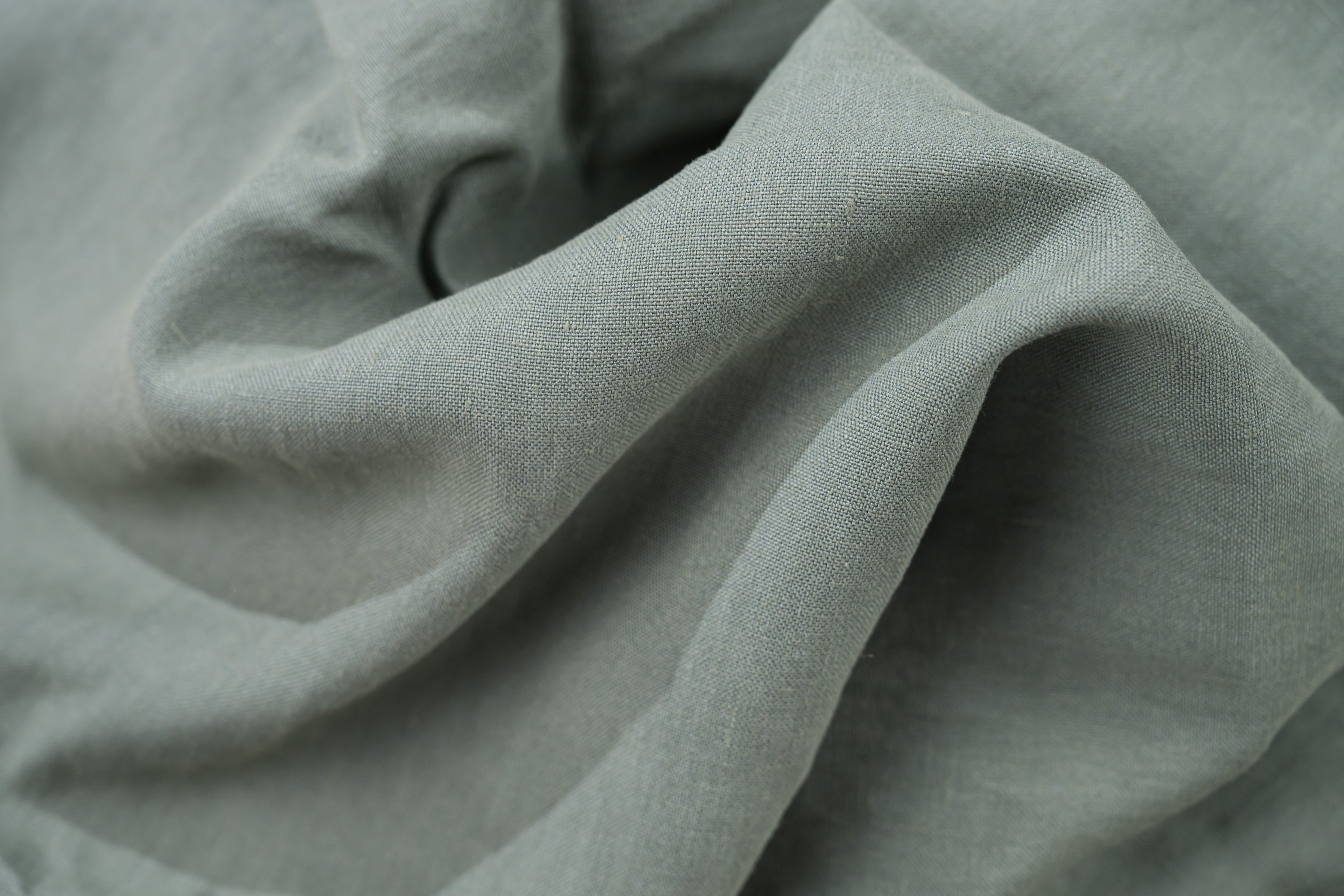 Luxury Linen Cotton Trouser Fabric Sage Green 240g 1.4m For Bespoke Chinos