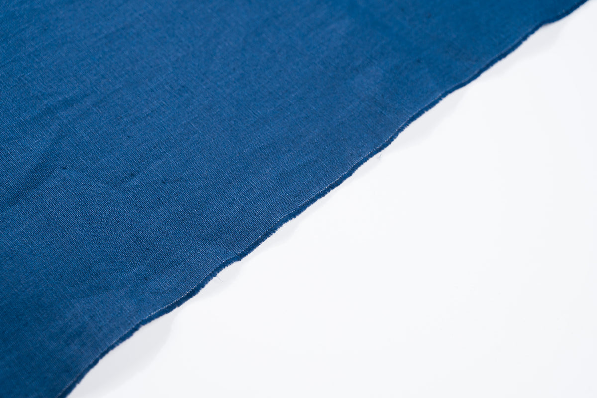 Luxury Linen Cotton Trouser Fabric Airforce Blue 220g 2.2m For Bespoke Chinos