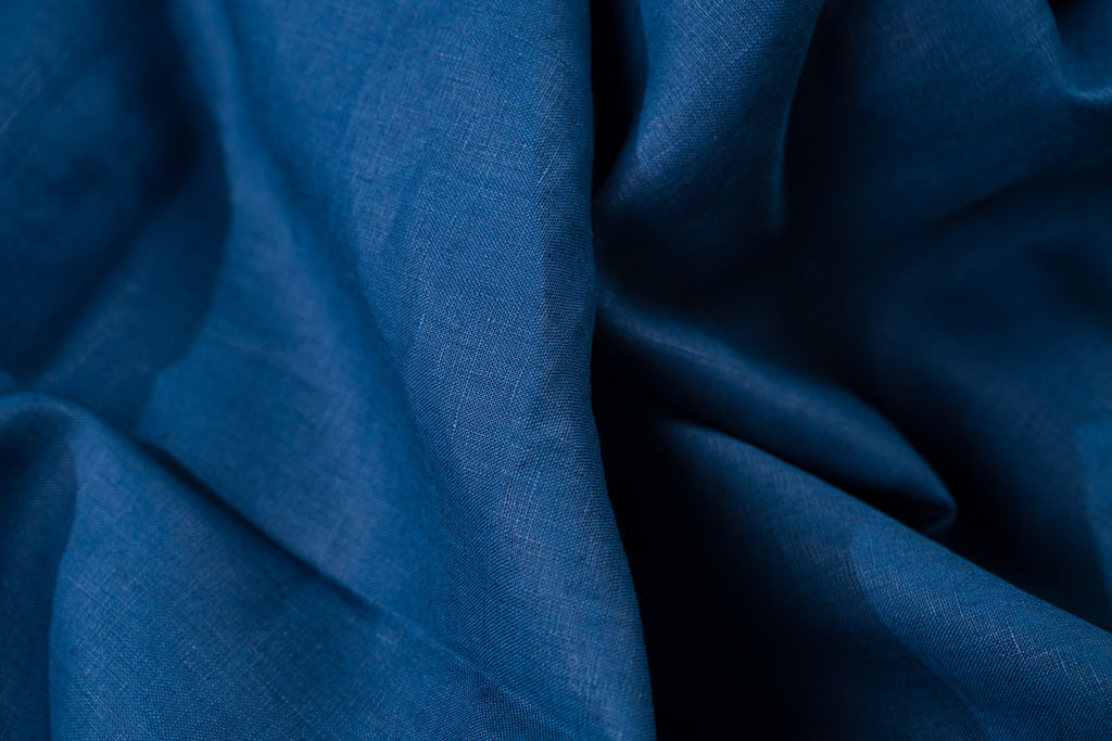 Luxury Linen Cotton Trouser Fabric Airforce Blue 220g 2.2m For Bespoke Chinos