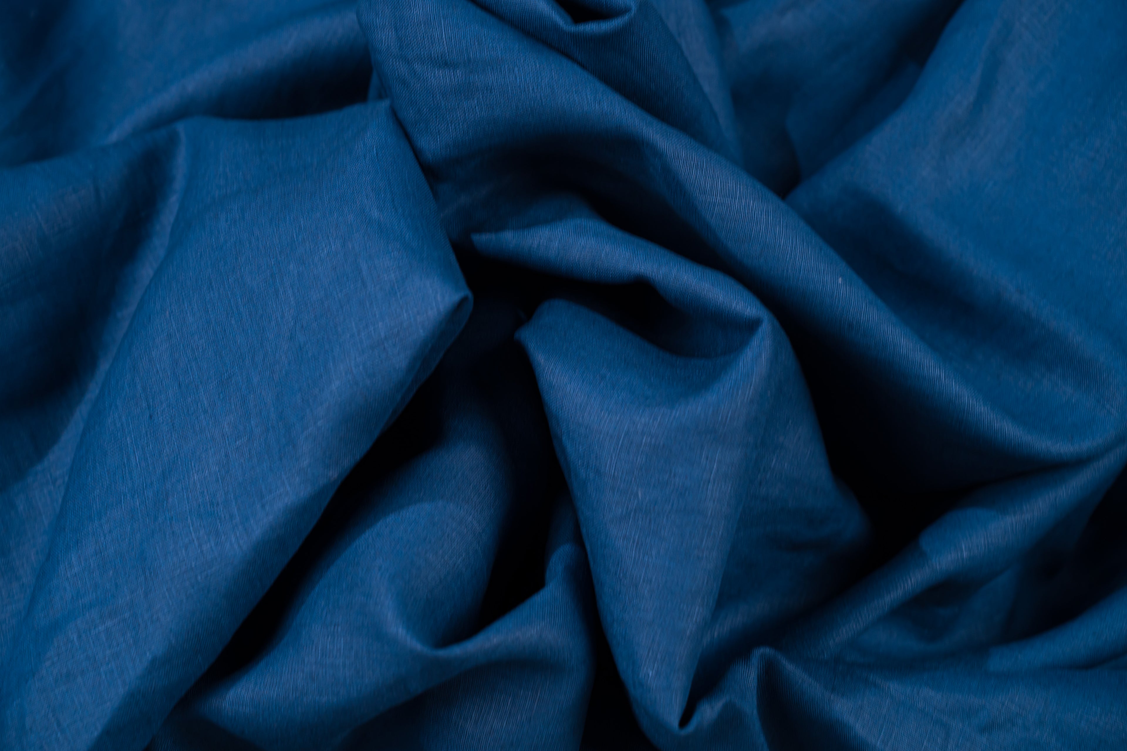 Luxury Linen Cotton Trouser Fabric Airforce Blue 220g 2.2m For Bespoke Chinos