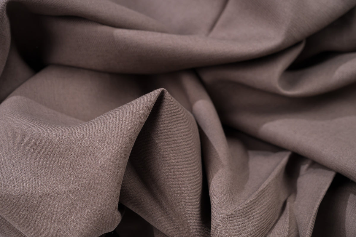 Luxury Linen Cotton Trouser Fabric Taupe Brown 220g 1.6m For Bespoke Chinos