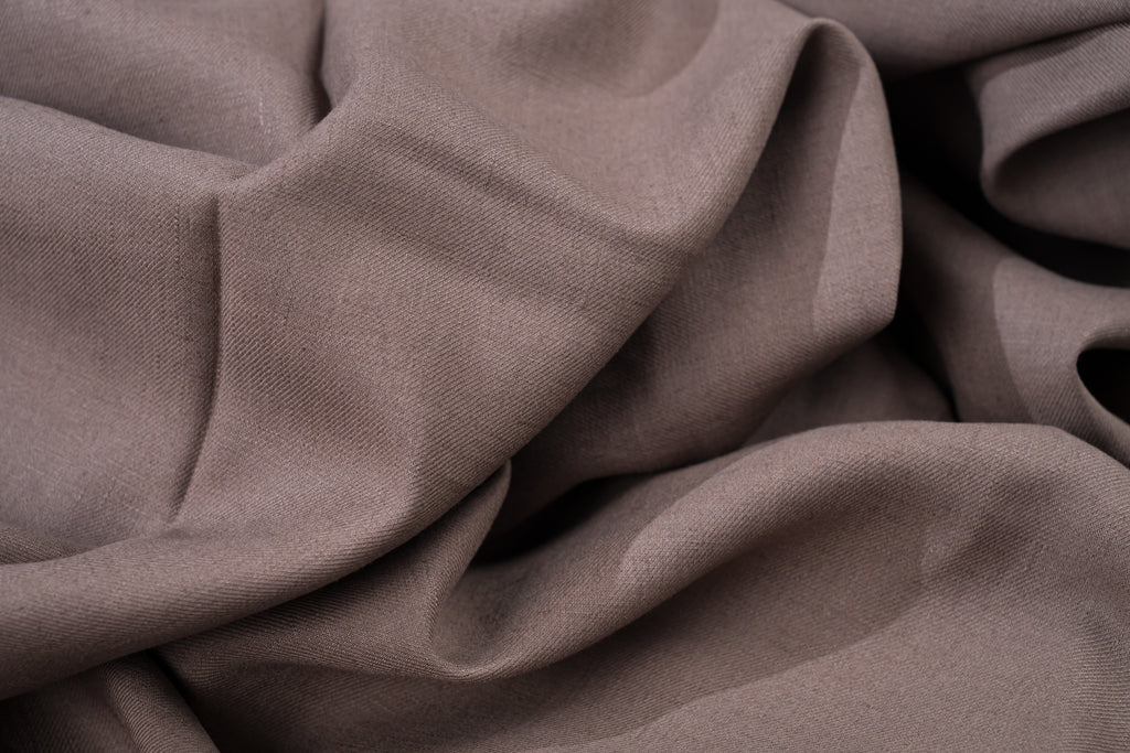 Luxury Linen Cotton Trouser Fabric Taupe Brown 220g 1.6m For Bespoke Chinos