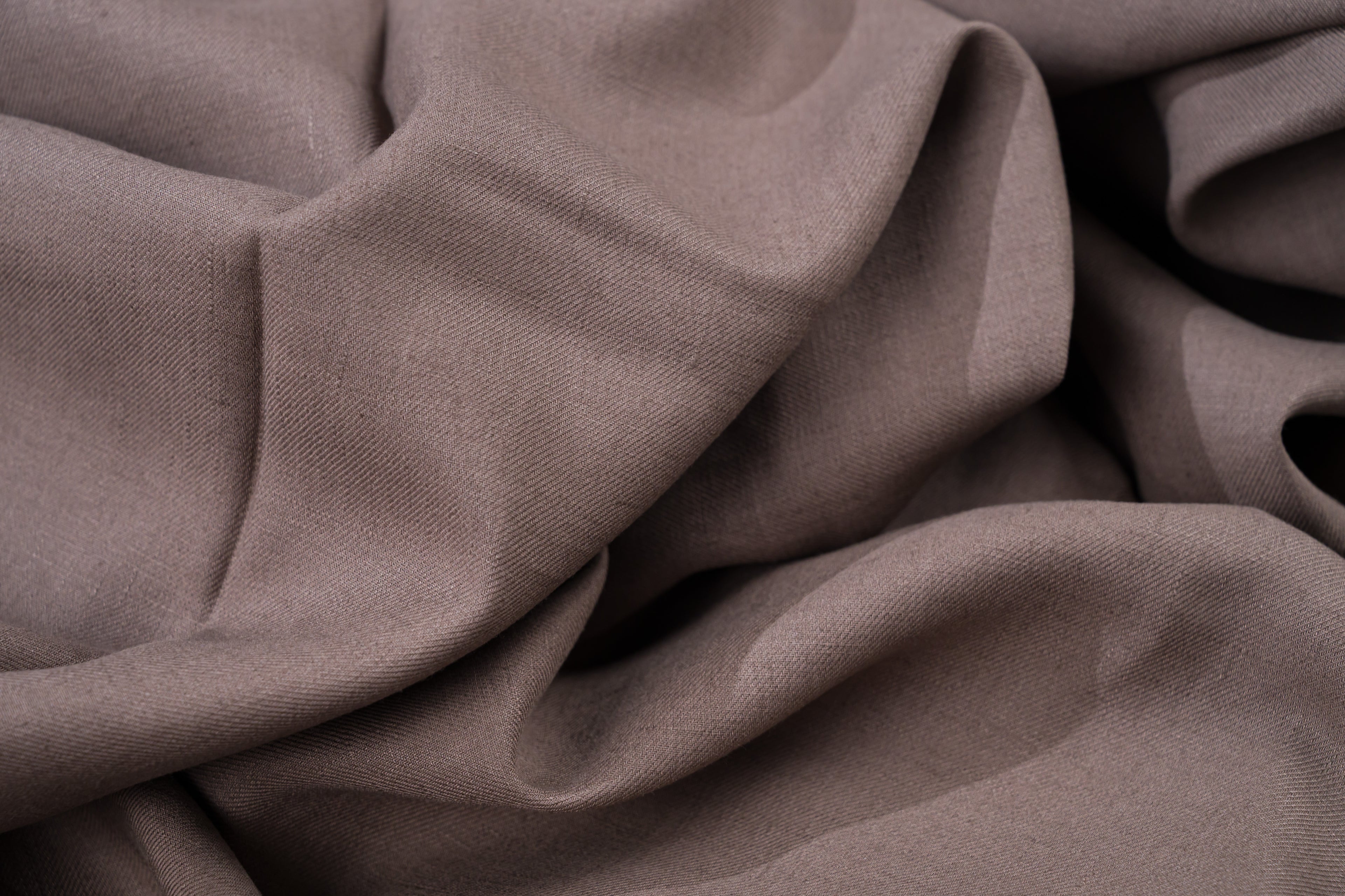 Luxury Linen Cotton Trouser Fabric Taupe Brown 220g 1.6m For Bespoke Chinos
