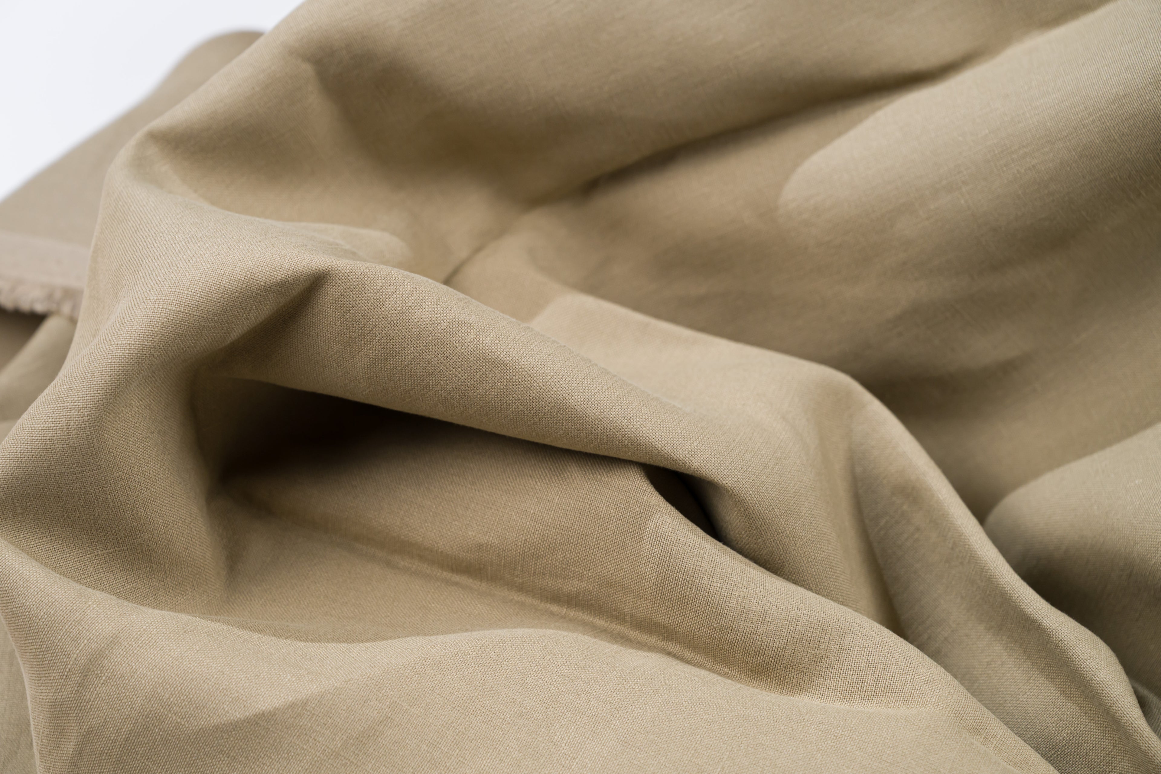 Luxury Linen Cotton Trouser Fabric Sand Beige 270g 2.3m Bespoke Chinos