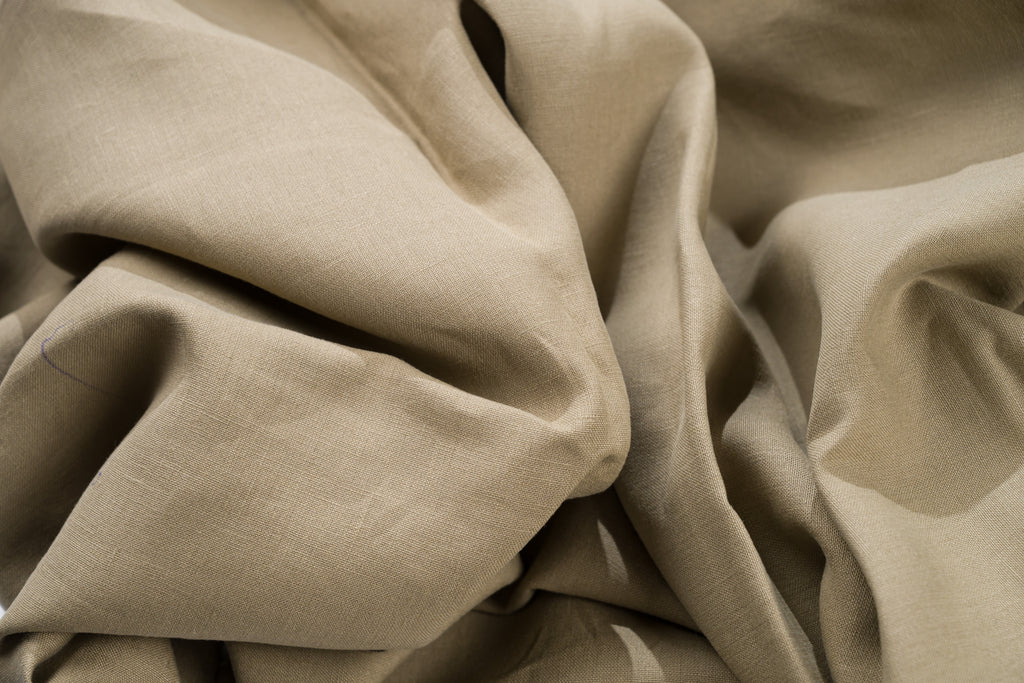 Luxury Linen Cotton Trouser Fabric Sand Beige 270g 2.3m Bespoke Chinos