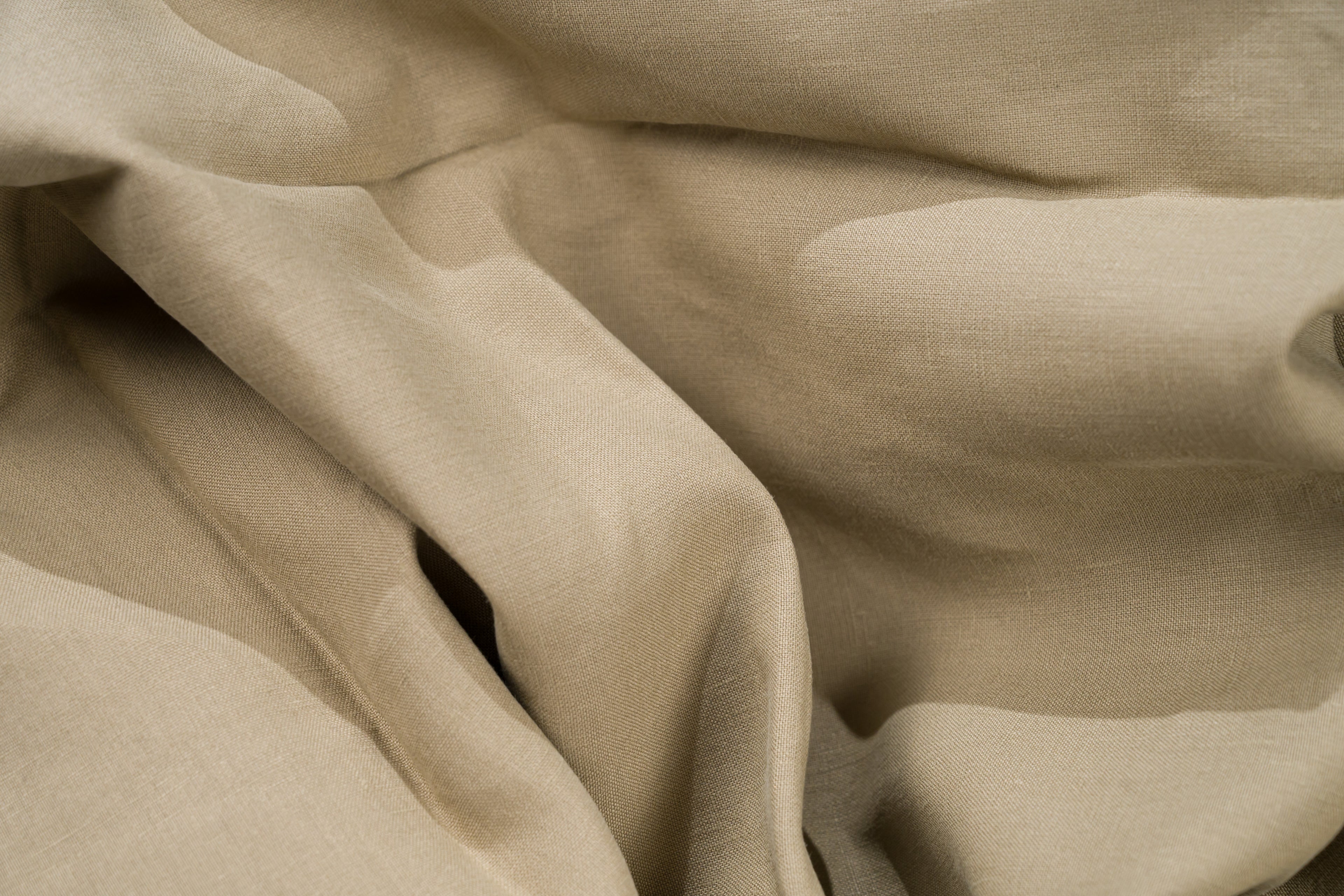 Luxury Linen Cotton Trouser Fabric Sand Beige 270g 2.3m Bespoke Chinos